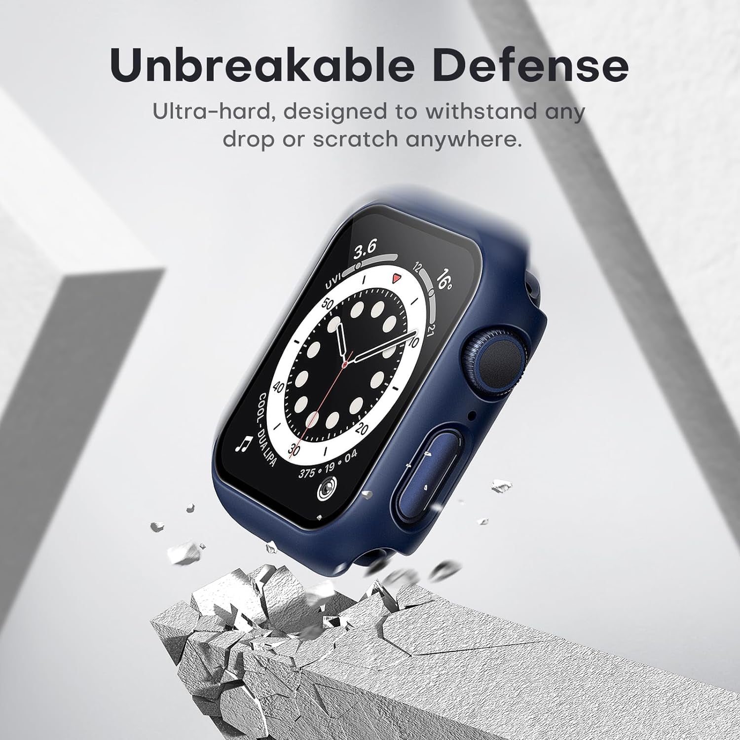 Ultimate 2 Pack Hard Case for Apple Watch SE/Series 4/5/6 - Includes Durable Tempered Glass Screen Protector - Scratch Resistant Slim Cover in Stylish Blue