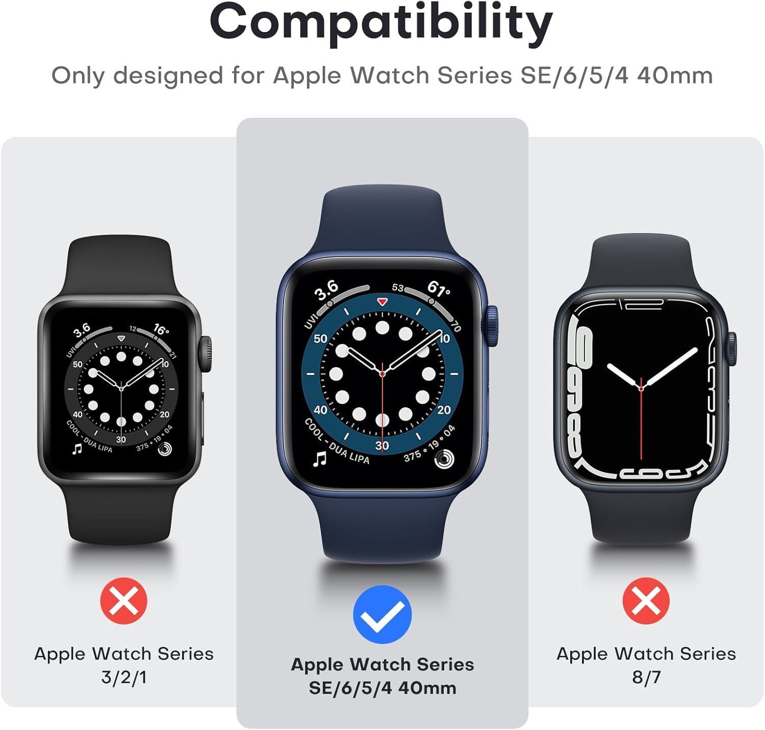 Ultimate 2 Pack Hard Case for Apple Watch SE/Series 4/5/6 - Includes Durable Tempered Glass Screen Protector - Scratch Resistant Slim Cover in Stylish Blue