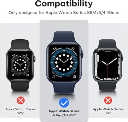 Ultimate 2 Pack Hard Case for Apple Watch SE/Series 4/5/6 - Includes Durable Tempered Glass Screen Protector - Scratch Resistant Slim Cover in Stylish Blue
