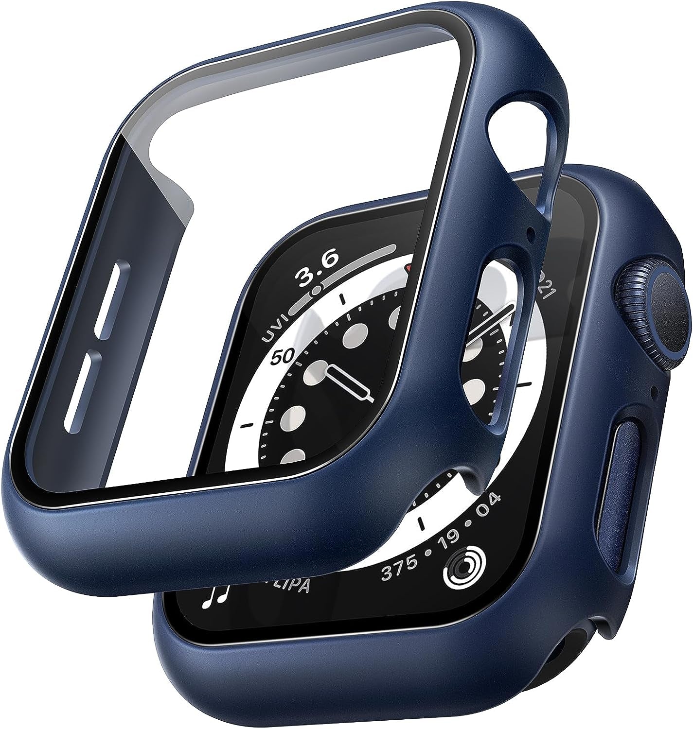 Ultimate 2 Pack Hard Case for Apple Watch SE/Series 4/5/6 - Includes Durable Tempered Glass Screen Protector - Scratch Resistant Slim Cover in Stylish Blue